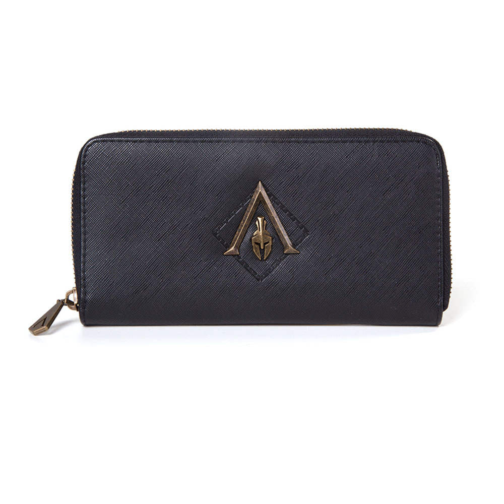 ASSASSIN'S CREED Odyssey Metal Logo Badge Premium Wallet Purse with All-round Zip, Female, Black (GW