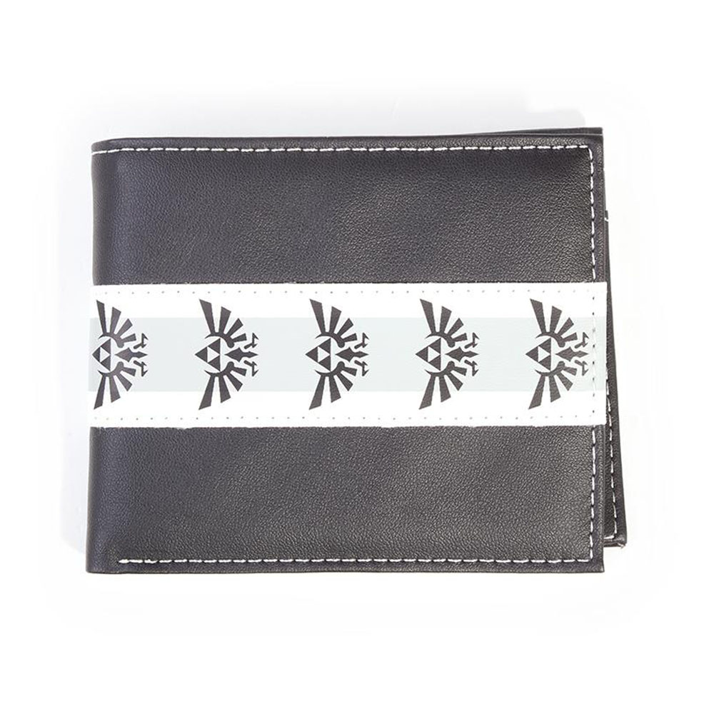 NINTENDO Legend of Zelda Hyrule Royal Crest Taping Bi-fold Wallet, Male, Black/White (MW602335ZEL)