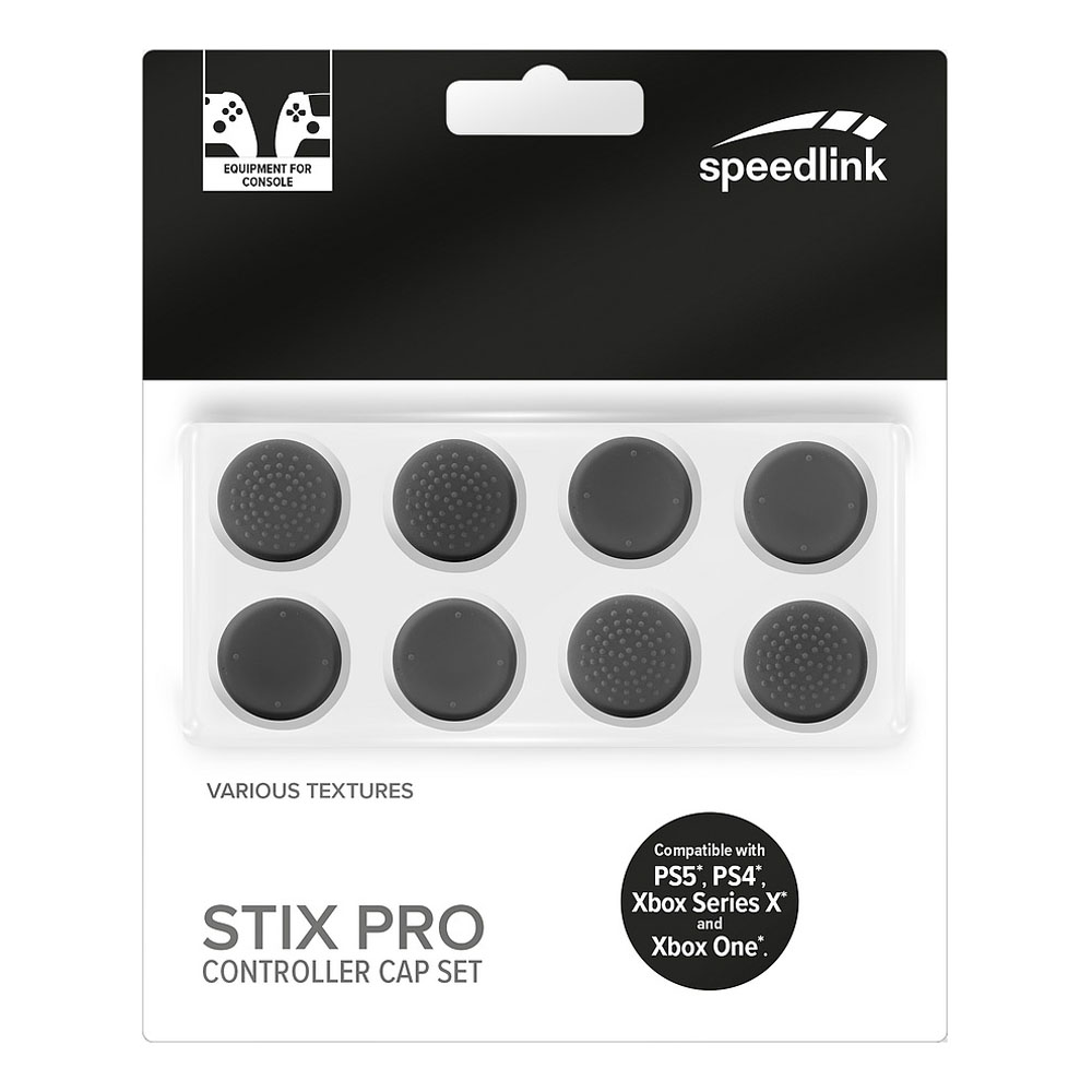 SPEEDLINK Stix Pro Controller Cap Set for PS5/PS4/Xbox Series X & S, Black (SL-460800-BK)