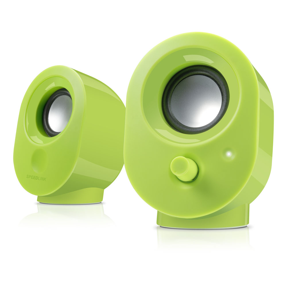 SPEEDLINK Snappy USB Stereo Speaker, Green (SL-8001-GN)