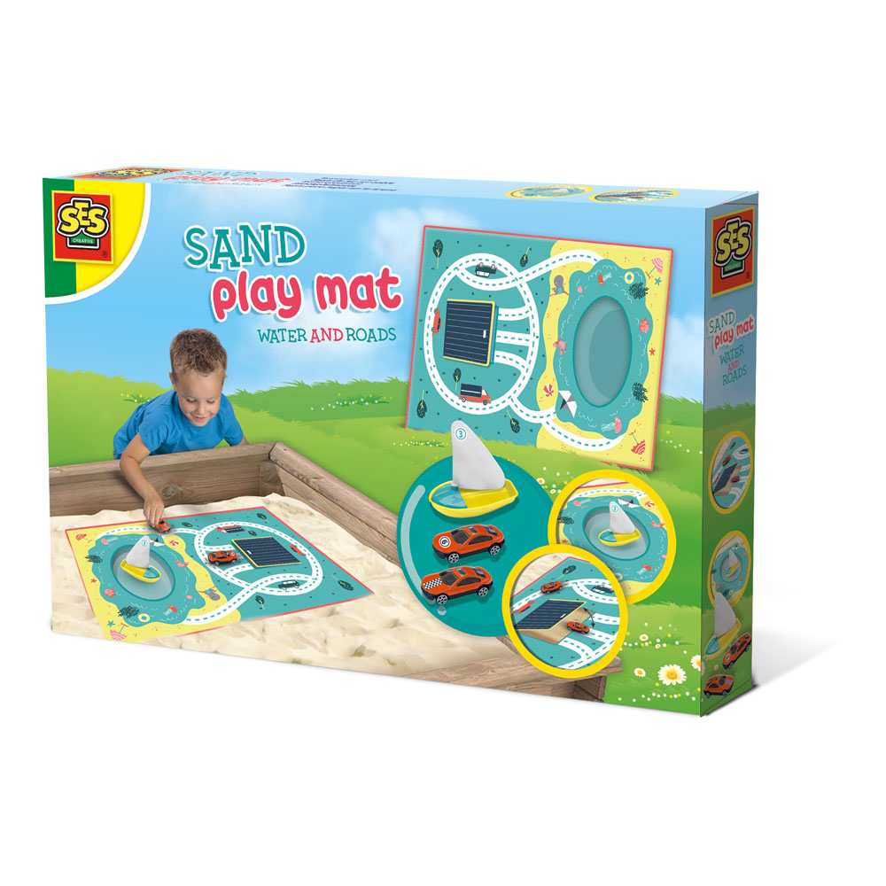 SES CREATIVE Children's Water and Roads Sand Play Mat, Unisex, 3 Years and Above, Multi-colour (0221
