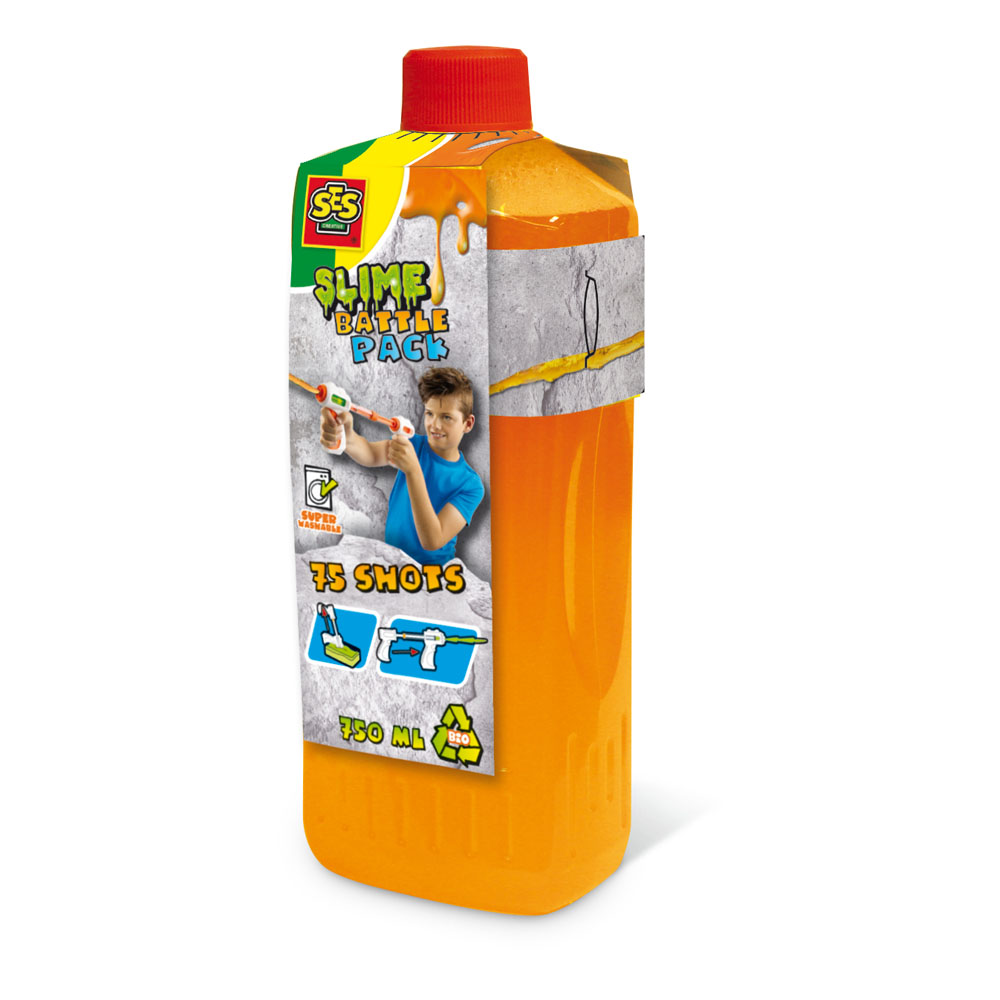 SES CREATIVE Children's Slime Battle Pack Neon Orange Refill Bottle, 750ml, Unisex, 3 Years and Abov