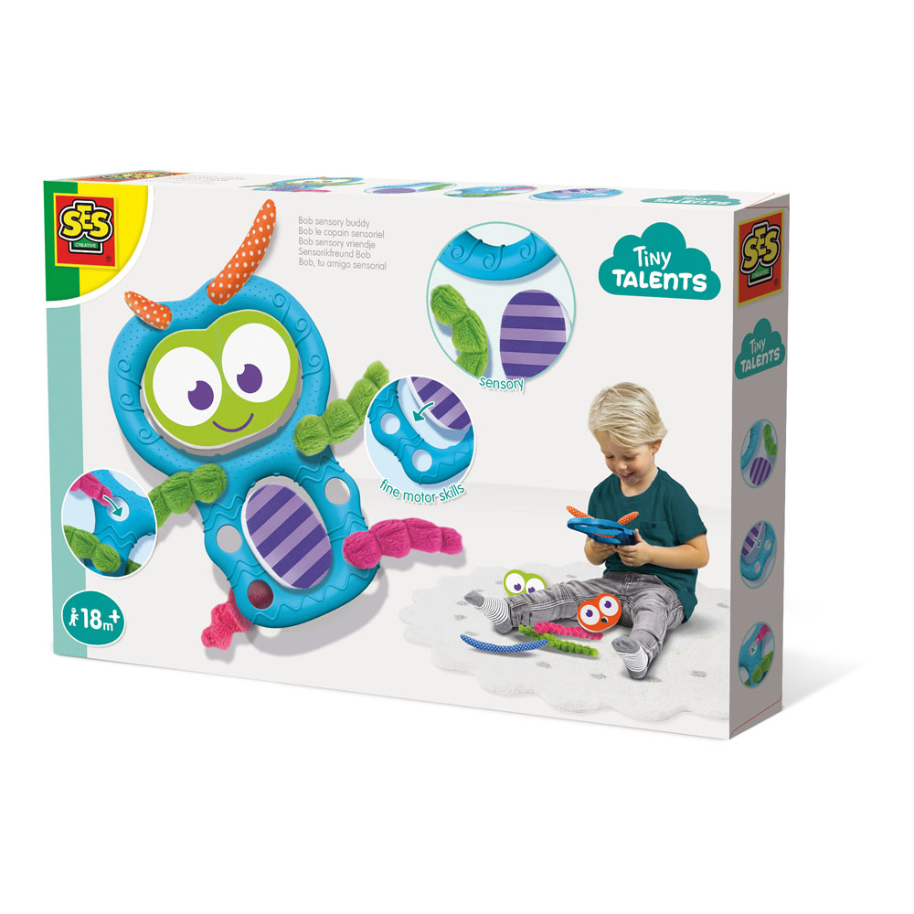 SES CREATIVE Children's Tiny Talents Bob Sensory Buddy Toy Set, Unisex, 18 Months and Above, Multi-c