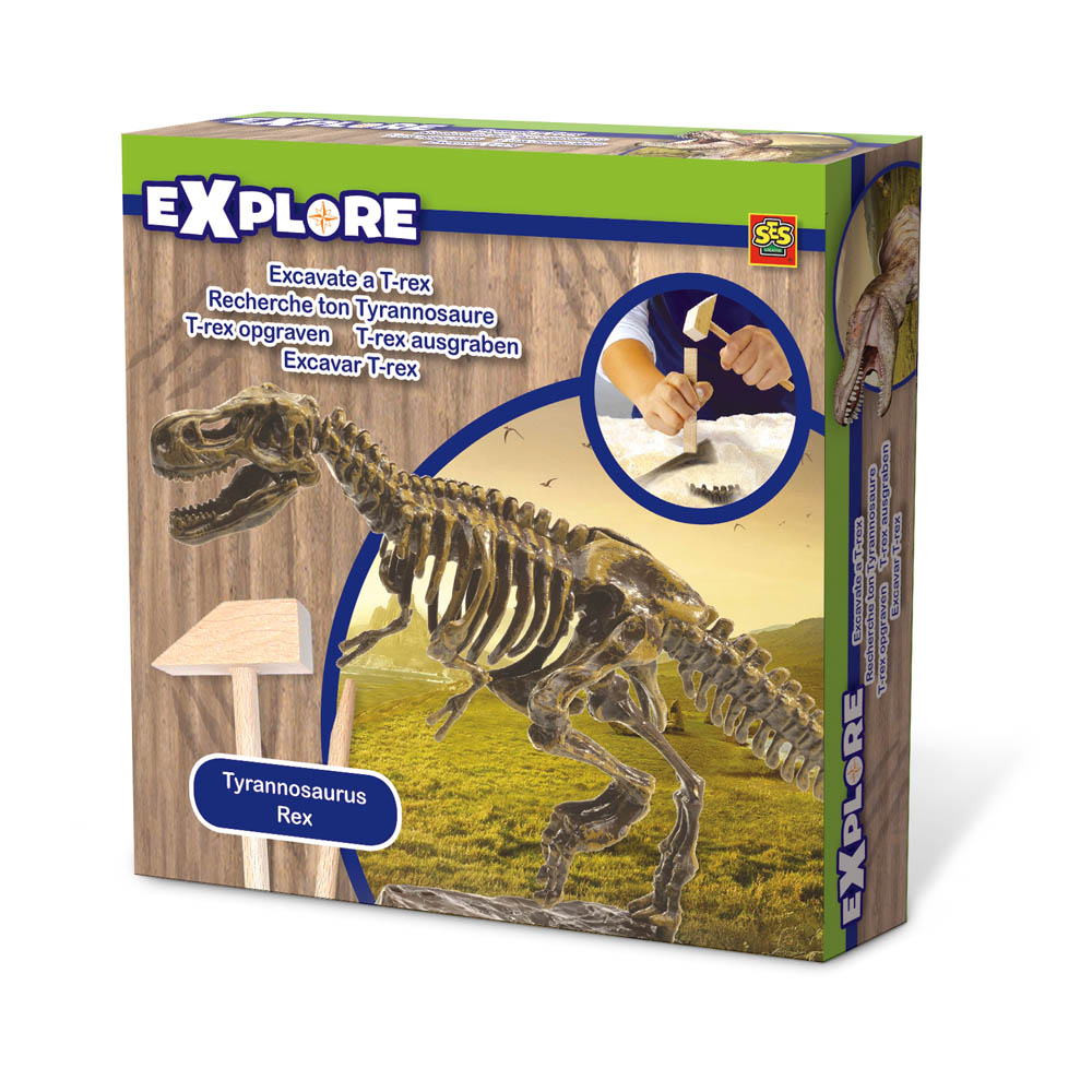 SES CREATIVE Children's Explore Excavate a T-Rex Dinosaur Skeleton, Unisex, 4 to 12 Years, Multi-col
