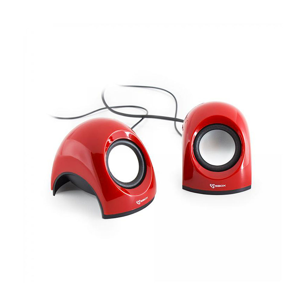 SBOX SP-092R USB Stereo Speaker, Red (SP-092R)