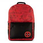 MARVEL COMICS Deadpool Logo with Graffiti All-over Print Backpack, Unisex, Red/Black (BP241074DED)