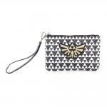 NINTENDO Legend of Zelda Hyrule Royal Crest with All-over Pattern Zipped Coin Purse, Female, Black/W