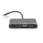 DYNAMODE USB-C Type-C to HDMI 4K/VGA/Audio/USB3 Adapter, Black (C-TC-HDMI-VGA)